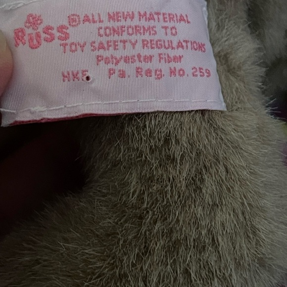 Russ Berrie Jasmine Plush Sunshine Serenade Bunny Rabbit Spring Floral Dress 7” - Picture 6 of 6